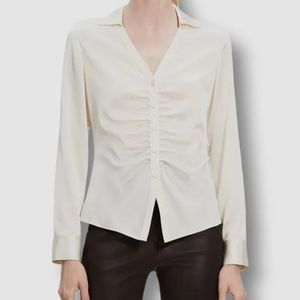 Theory Ruched blouse / soft satin